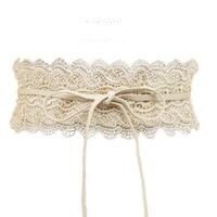 black white wide corset lace belt female self-tie belt belt girth belt women's belt wedding dress belt accessories: Khaki