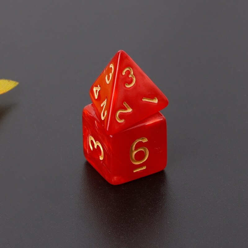 7 pçs números de ouro dados poliédricos para dragão pathfinder d20 d12 2xd10 d8 d6 d4