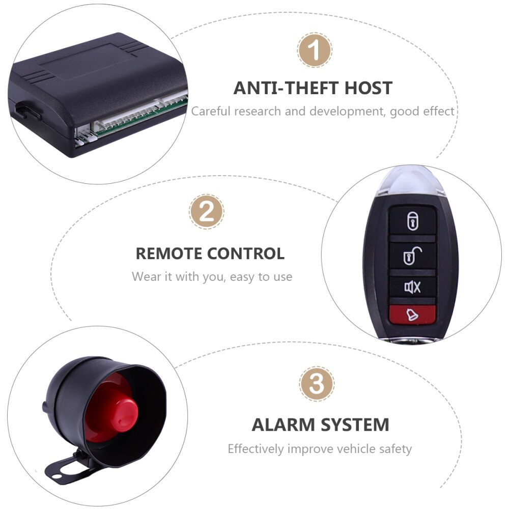 One-way Car Alarm System Set Anti Theft Remote Control Security System for Car Vehicle