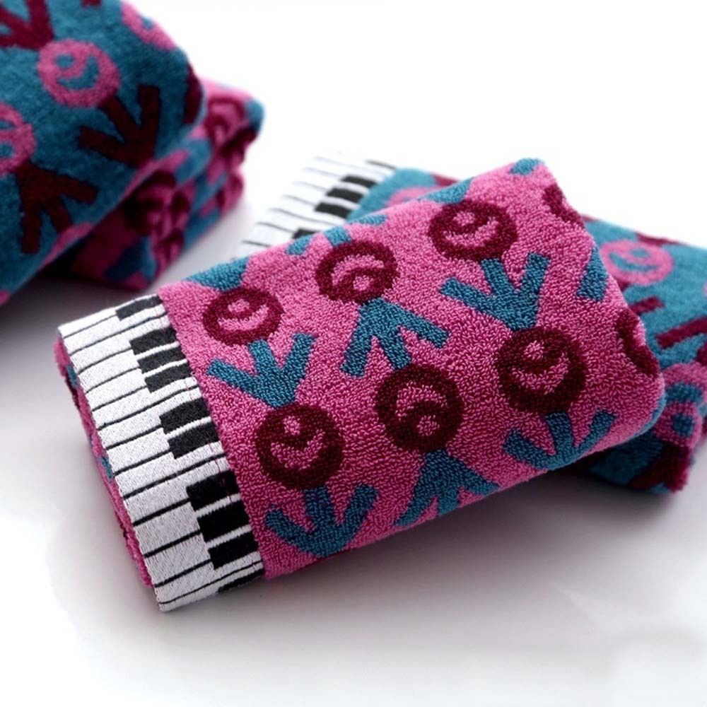 1 st katoen verdikking sport zachte absorberende strand Piano toetsenbord liefhebbers creatieve handdoek: purple red
