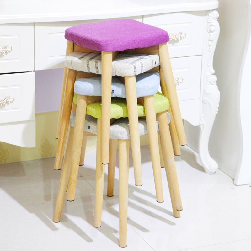Wooden bench art stools fashionable household square stool sofa chairs benches vanity chair kids Minimalist Modern