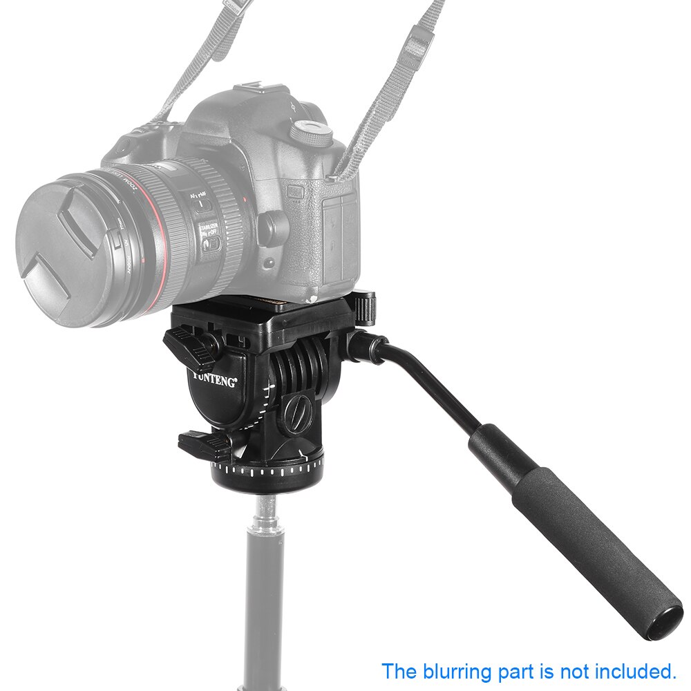 YUNTENG YT-950 Fluid Drag Tilt Pan Damping Head Video DSLR Camera Tripod Head with Handle Two Quick Release Plates