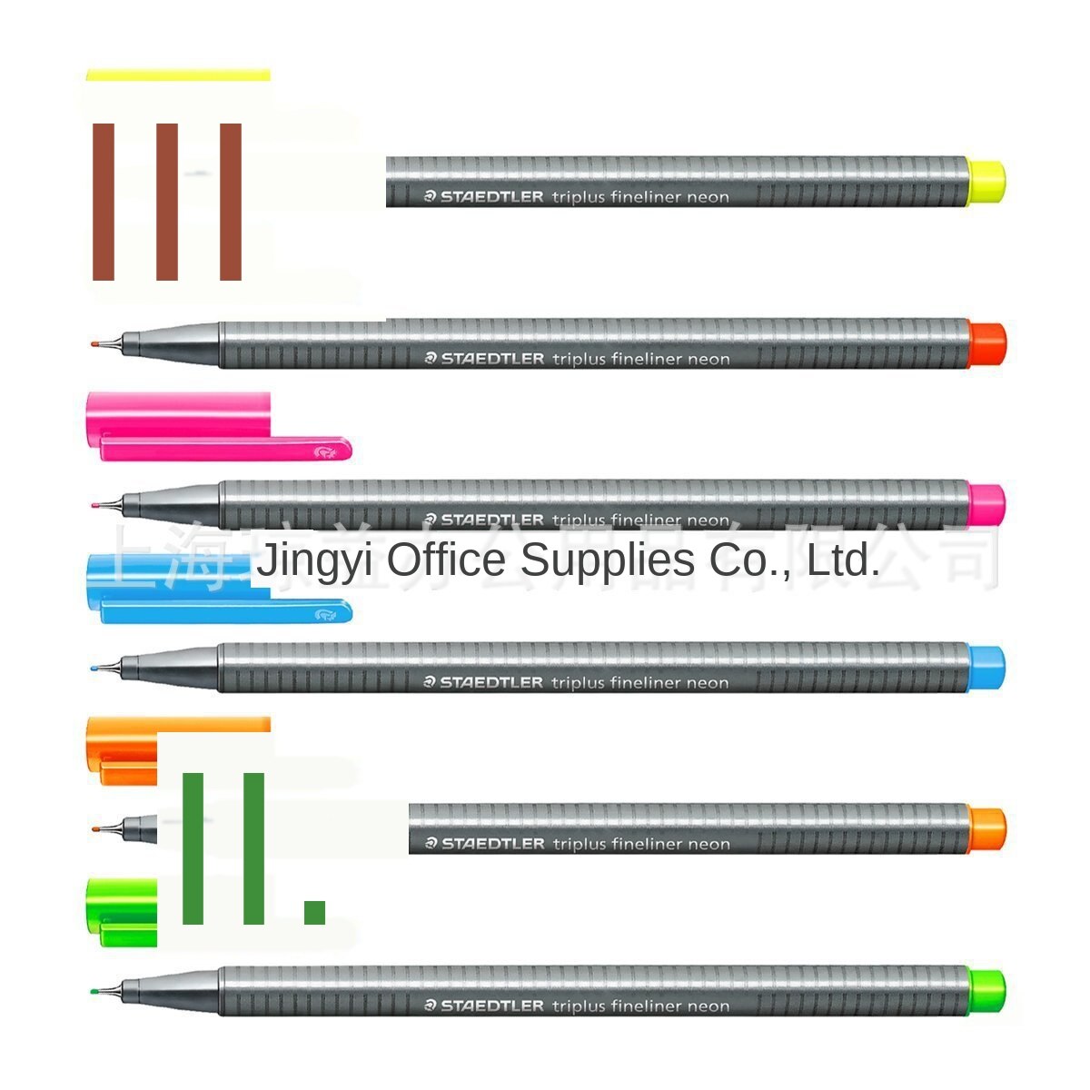 Staedtler Triplus Fineliner Pens Pack of 6 Neon Colours Case 334 SB6CS3