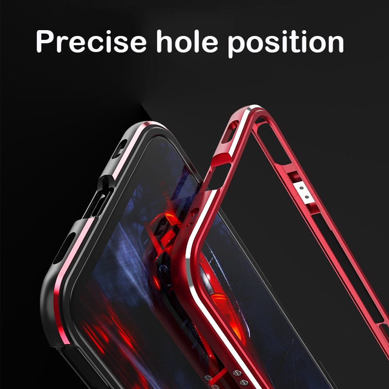 Ylellinen metallinen puskurin puhelinkotelo zte nubia red magic 5g coque -alumiinikehys 3d suojakuori redmagic 5g koteloa iskunkestävä