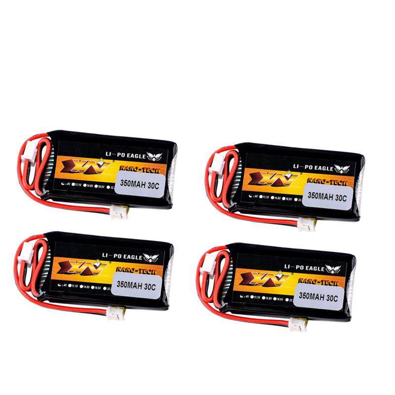 RC Car Battery HJ 2S 7.4V 350mAh 30C Lipo Battery For AXIAL SCX24 90081 C10 1/24 Rc Car Models Accessories 7.4V Battery: Blue