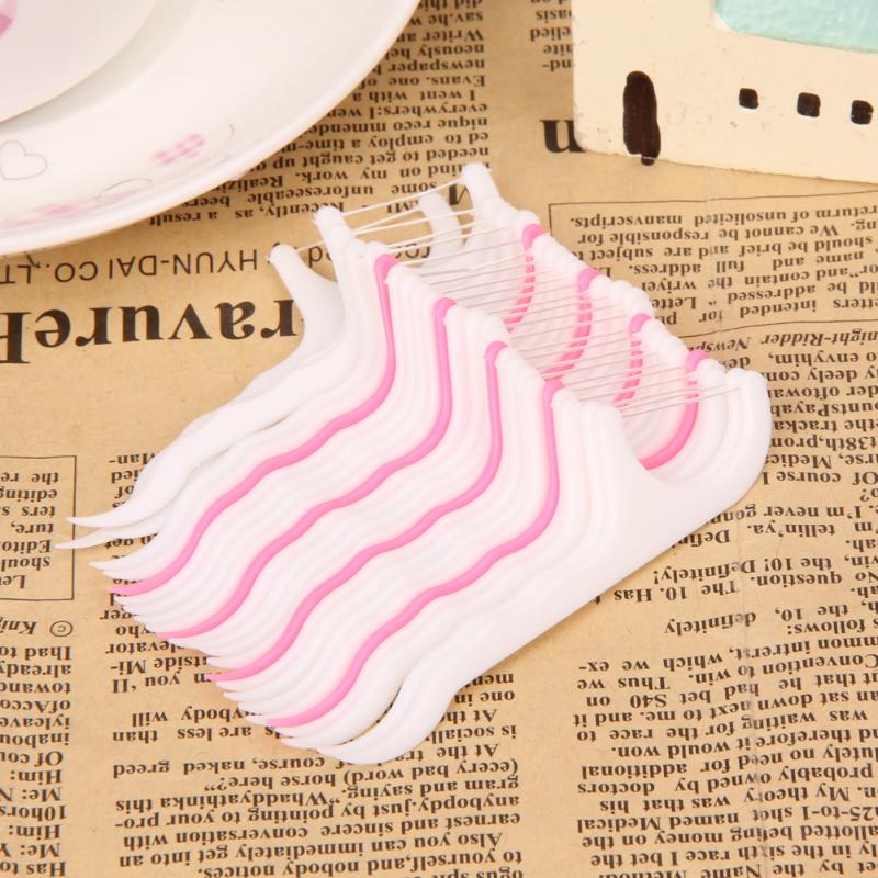 100pcs Fio Dental Floss Vara Nylon Portátil de Plástico Conjunto De Ferramentas De Limpeza Para A Higiene Oral Cuidados com Os Dentes escova de Dente Limpa