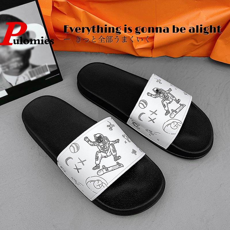 Zapatillas de verano para hombre y mujer, zapatos de astronauta espacial para exteriores, zuecos para amantes del jardín, pantuflas deslizantes de baño para interior, Chanclas de playa