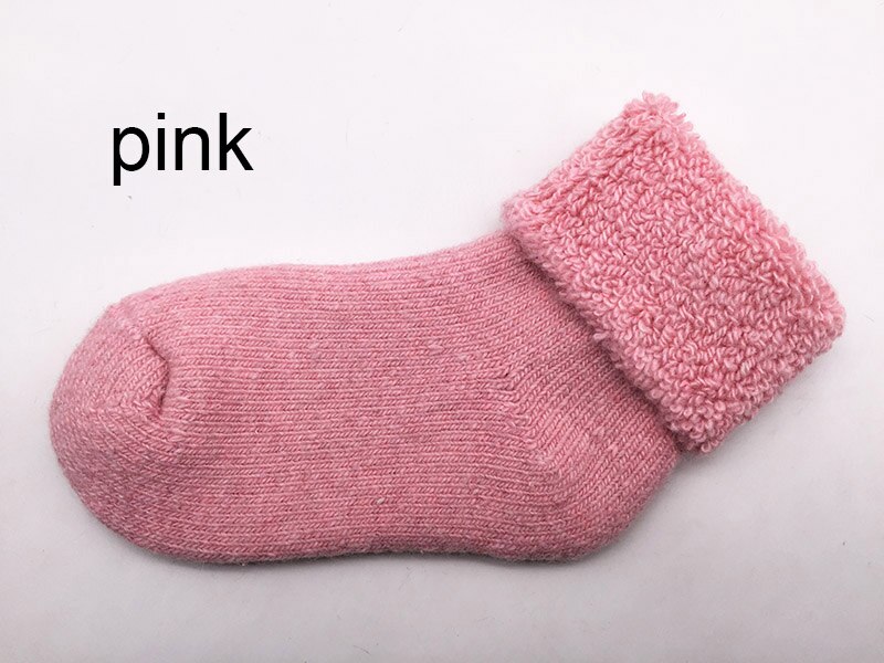 Style Real Woolen Thick Kids Socks Winter Soft Warm Baby Thermal Floor Socks Boy Girl Children Socks WZ02: Pink / 0-3 Years
