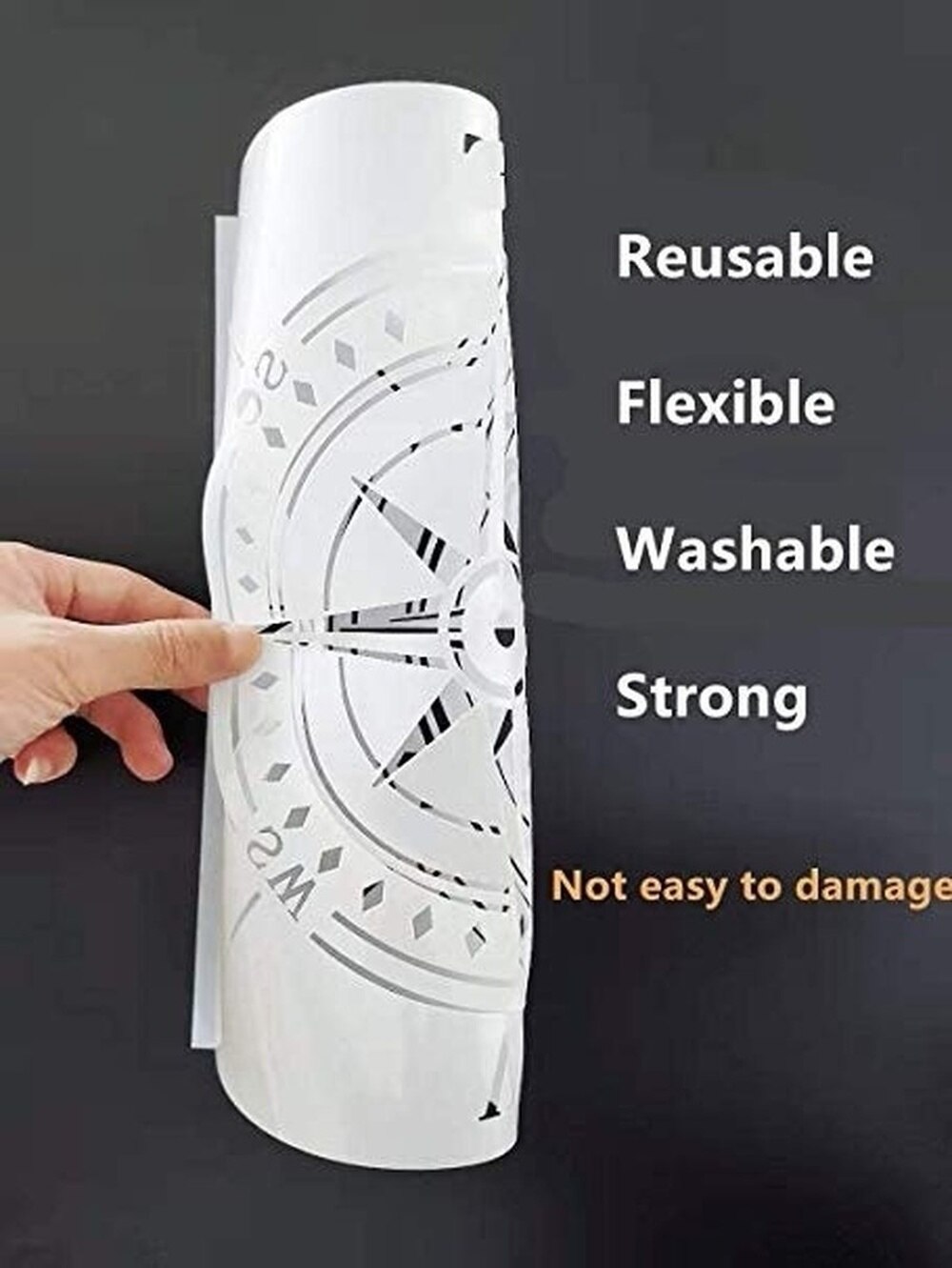 Compass Stencil for Painting on Wood, Walls, Fabric, Airbrush, More Reusable 11.8 X 11.8 Inch Mylar Template