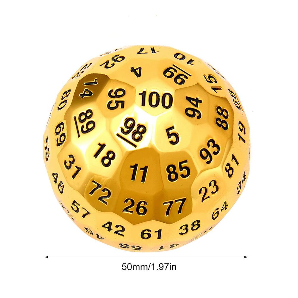 Metalowe kości wielościenne 100 stron kości, przezroczysta kostka D100, kostka 100 jednostronna, kostka robić gry D100, kostka 100-jednostronne z niebieski