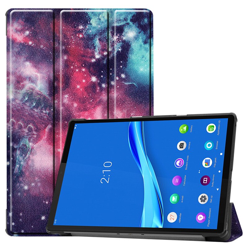 For lenovo tab  m10 fhd plus etui tb -x606f tb -x606x pu lær magnetisk nettbrett foliodeksel for lenovo tab  m10 plus 10.3 tommer: Galakse