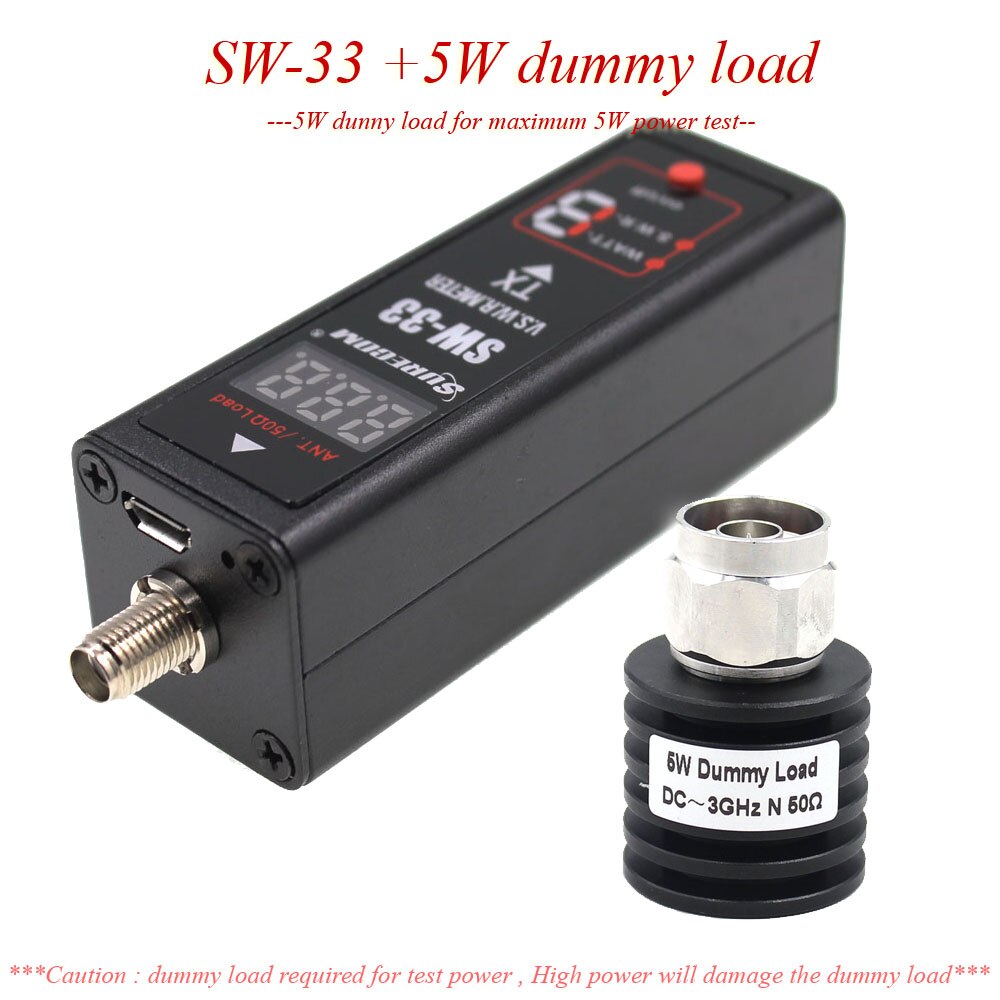 SURECOM SW33 Mini Power SWR Meter VHF UHF Tragbare Tester für Ham Two Way Radio Mini Tester Zähler SW-33: SW33 5W Dummy