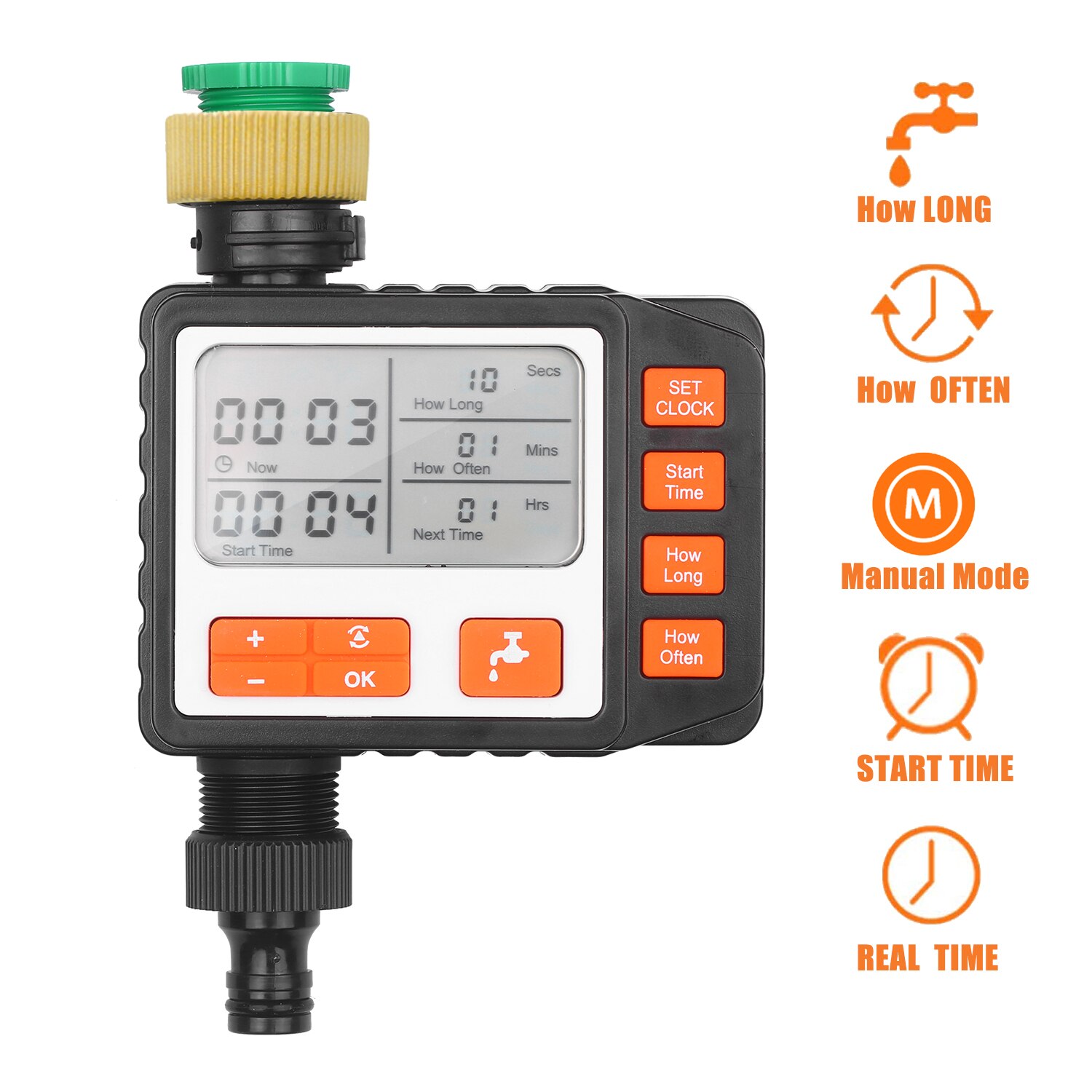 Digital Water Timer Programmable Outdoor Single Outlet Automatic On Off Water Faucet Hose Timer Irrigation System Controller