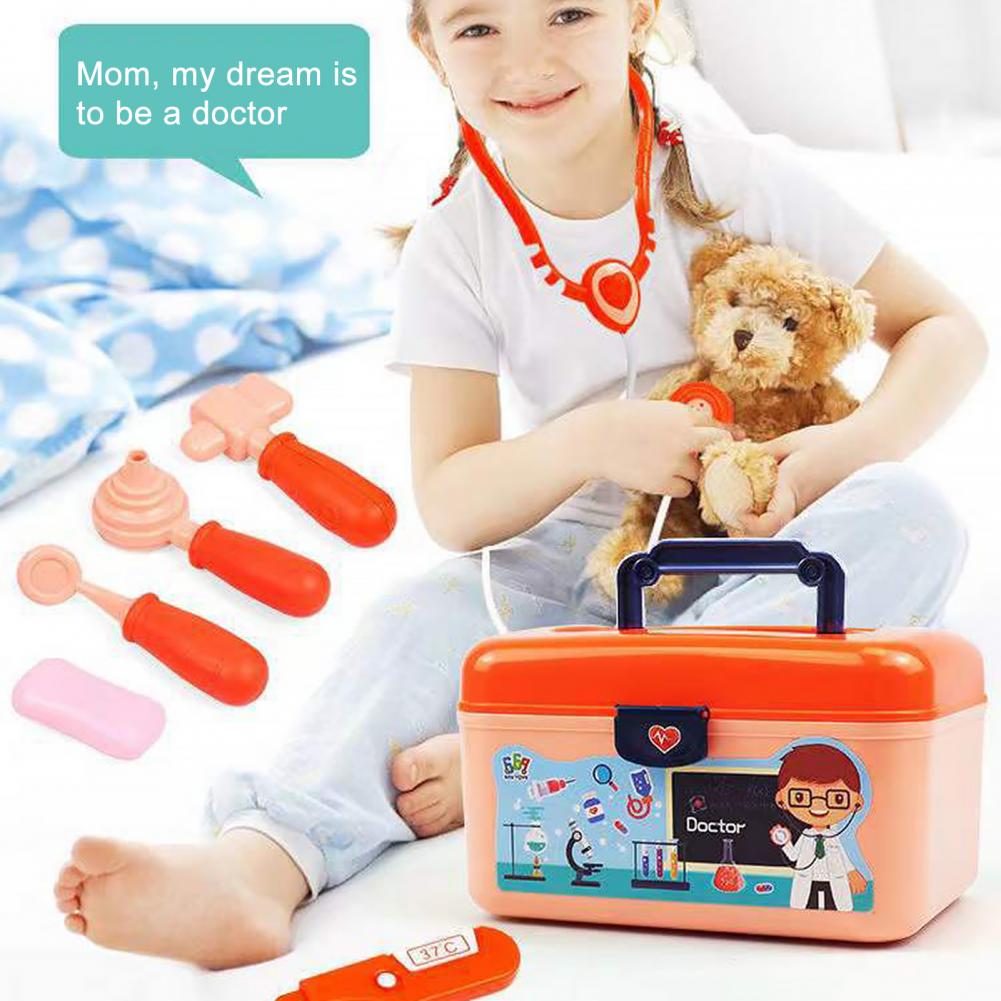 1Set Pretend Play Toy ole Play Doctor Game Realistic Long Lifespan Plastic Play House Doctor Kit Toy for Boy