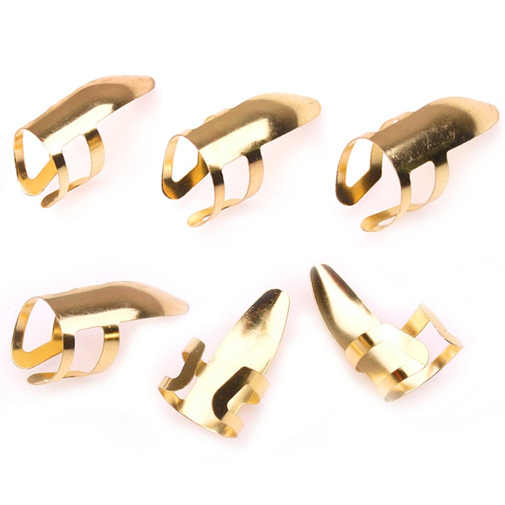 6 PCS Stainless Steel Thumb Finger Nail Guitar Picks Plectrums Set Metal Acoustic Electric Bass Guitar Accessories: Default Title