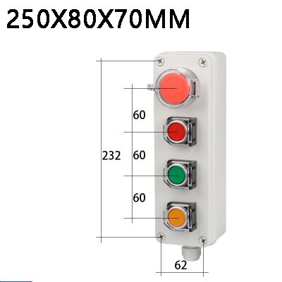 Indoor and outdoor button box Emergency stop start switch Power reset alarm iron door elevator motor Electrical control box: Yellow