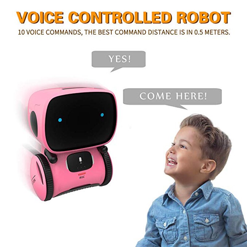 Toy Pink Robot Intelligent Robot Toy Dance Sing Repeating Recorder Touch Control Voice Control Toy for Kids Age3+