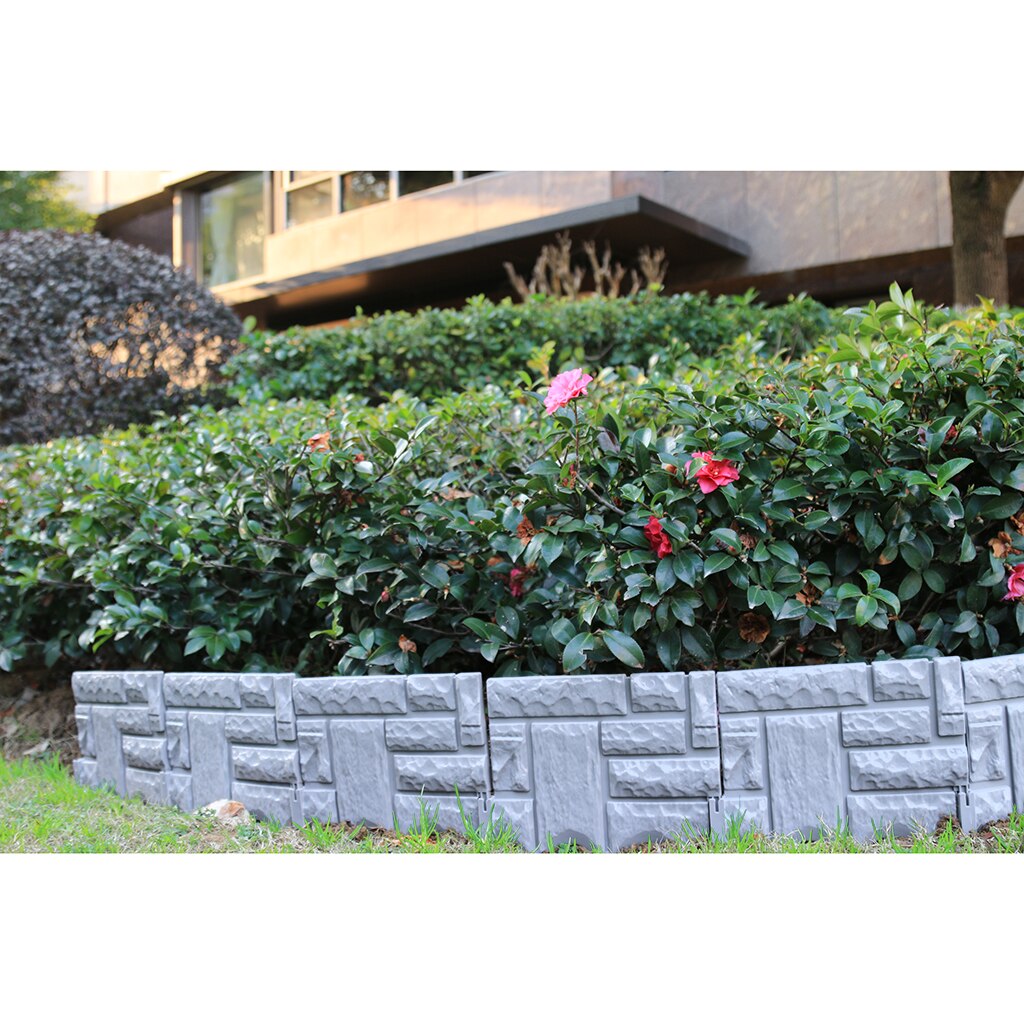 6Pcs Sectioned Plastic Imitation Stone Set Courtyard Lawn Garden Walls