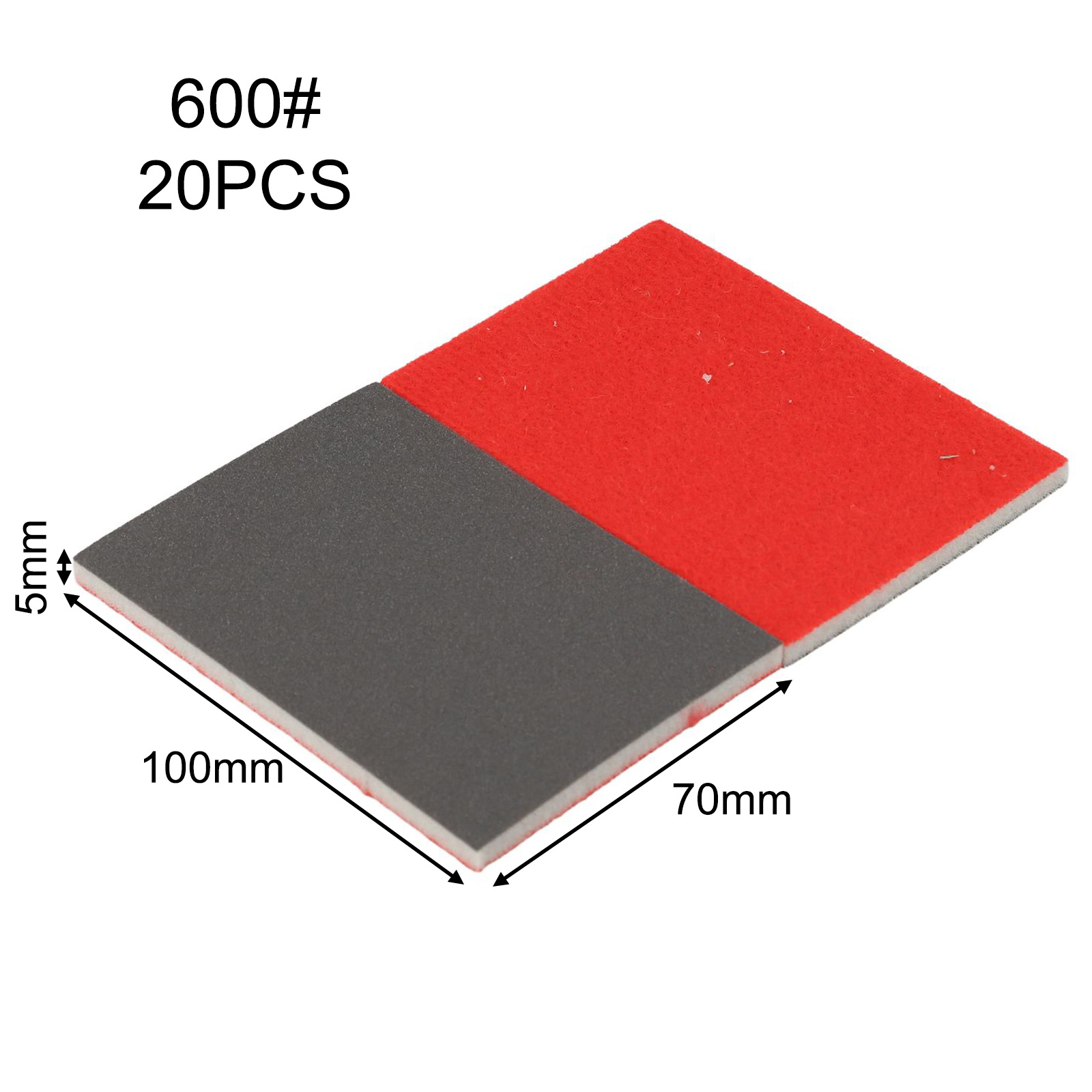 20 Pcs Grit Sanding Sponge Pad Set 180, 320, 400, 600, 800, 1200, 2000, 2500 Grit Flexible Sanding Pad For Polishing Tool: Silver