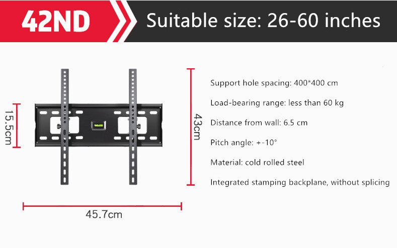 Wall TV support shelf 29 32 40 42 55 65 70 75 inches universal tv stand tv lift: 6