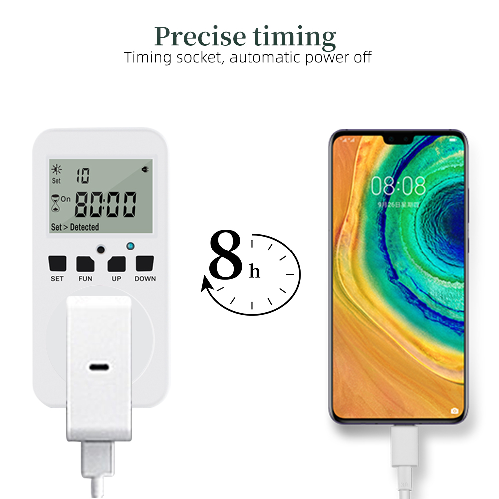Multifunctionele Digitale Timer Socket Cyclus Programmeerbare Digitale Timer Stopcontact Schakelaar Met Uk/Us/Fr/Eu Plug 120V-60Hz 15A
