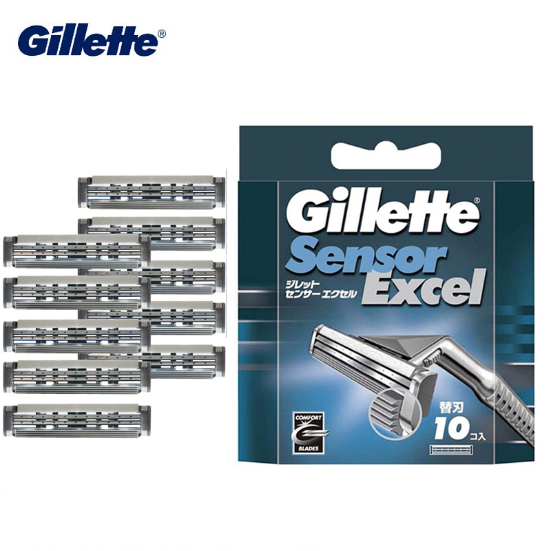 Gillette Sensor Excel Scheermesjes voor Mannen Gezicht Haar Scheren Verwijderen Vervanging Scheerhoofden Refill Scheren Cartridges 10/20 Count: Goud