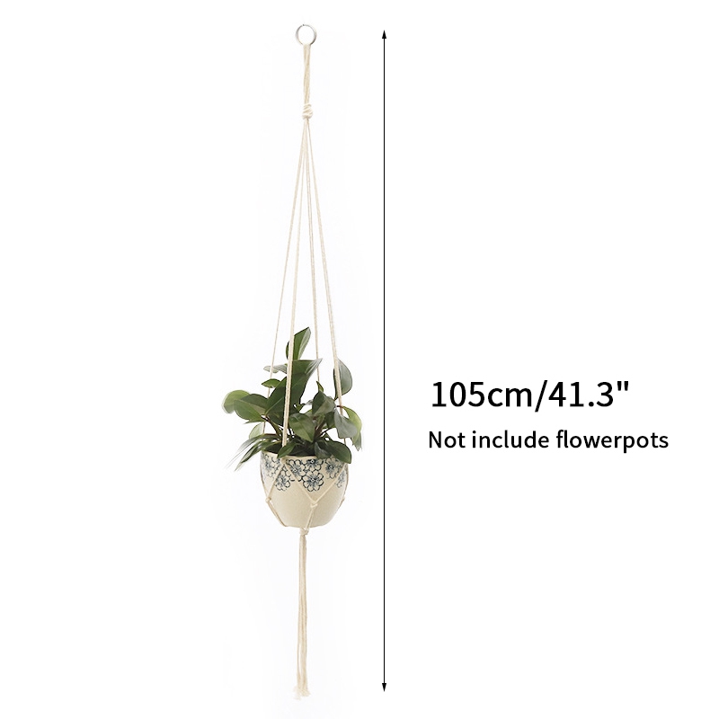 Tuinieren Groene Plant Hangende Mand Katoenen Touw Hanger Bloempot Handgemaakte Macrame Pot Zakmuur Boho Binnenplaats Home Decor