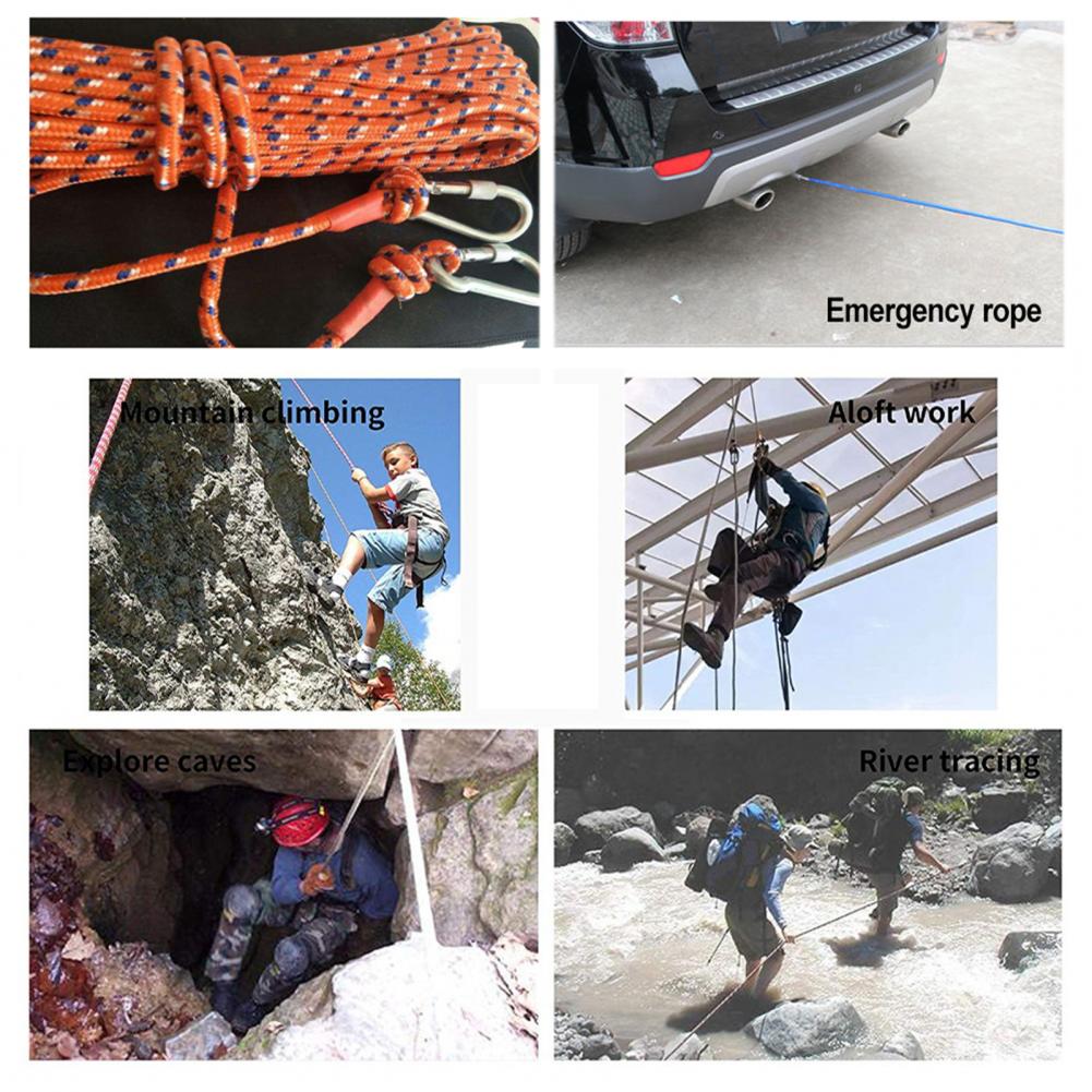 Premium Climbing Rope Reusable Wear-Resistant Widely Used Good Toughness Hiking Cord
