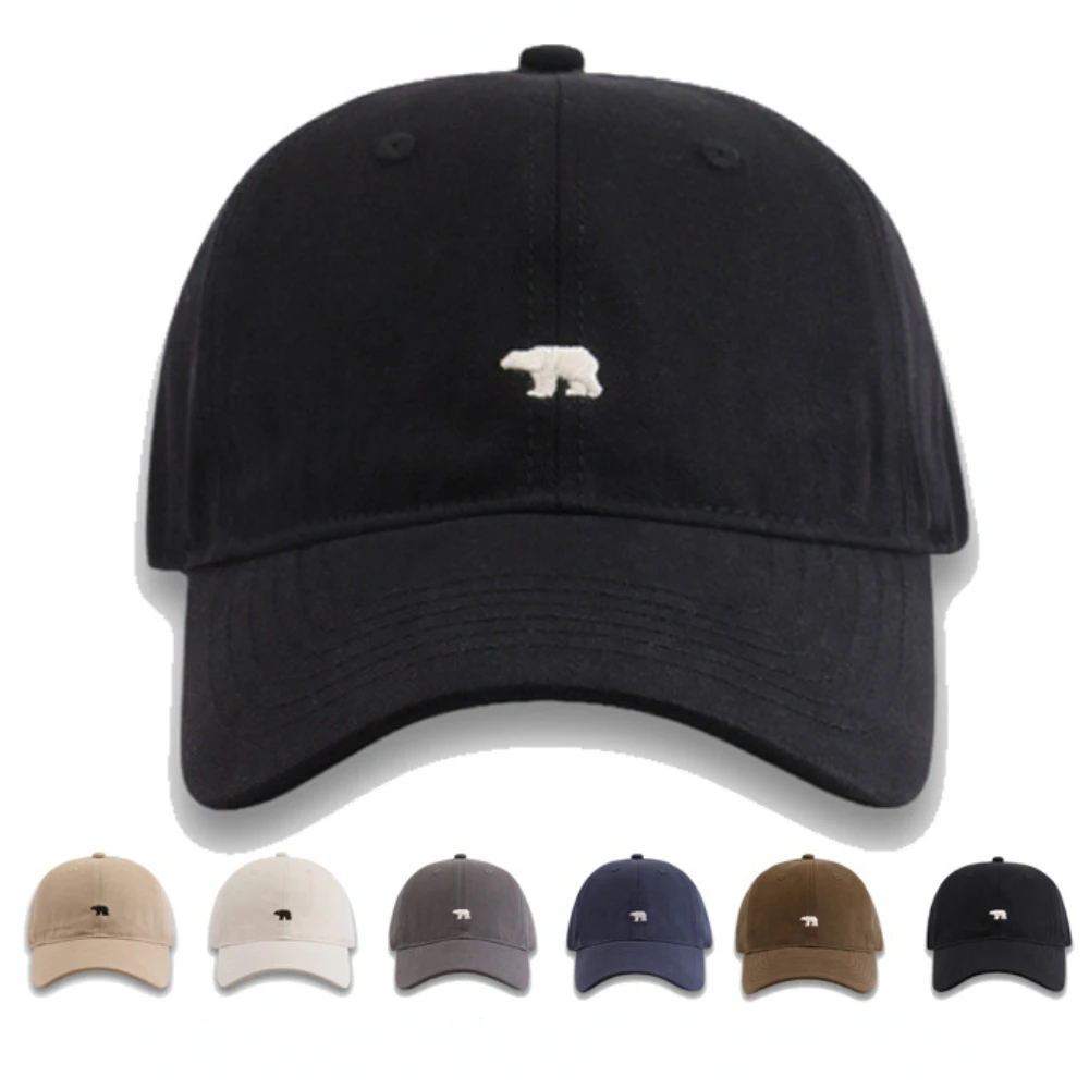 Stilvolle Baseballkappe mit Eisbär-Stickerei, Sonnenschutz, atmungsaktiv, verstellbar, idealer Freizeithut für Herren und Damen, unisex-Baseballkappen
