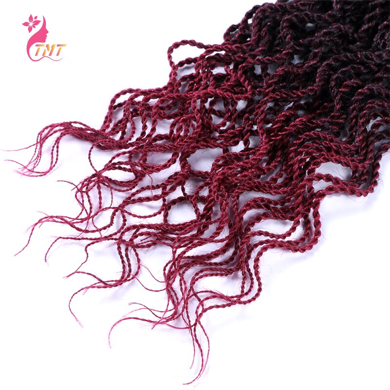 Crochet Hair Senegalese Braids Twist 18'' Ombre Synthetic Wavy Curly Senegalese Twist Braiding Hair Extensions 15strands/pack