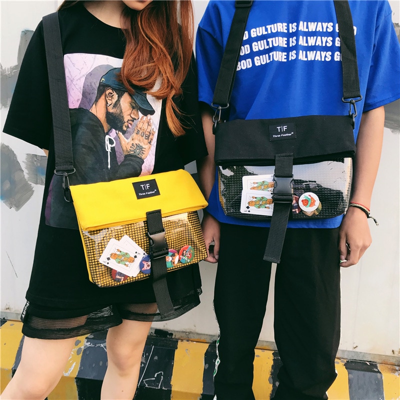 Liefhebbers Messenger Tassen Japanse Stijl Ita Tas voor Meisjes Persoonlijkheid Duidelijke Zak Zomer Cool Itabag streetwear tassen vrouwen H812