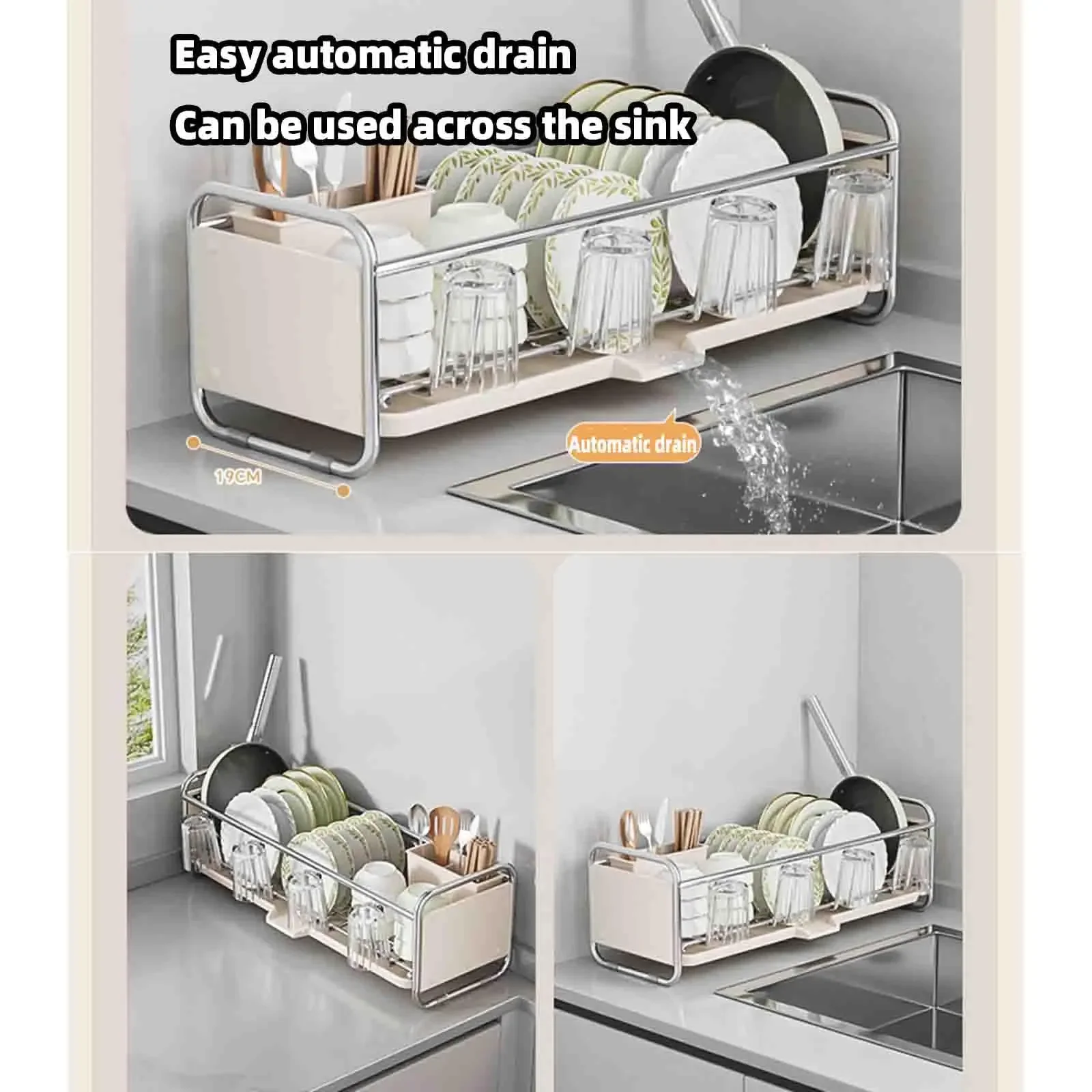 Dish Drying Rack Bowl Drainer Over Sink Drainer Draining Rack Organizer Kitchen Sink Basket Tableware Narrow Cup Holder Shelf