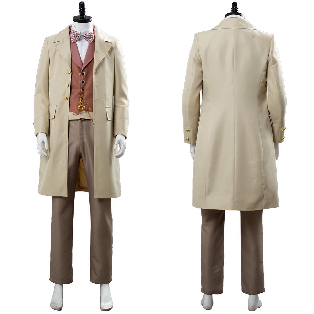 Good Omens Cospaly Angel Aziraphale Costume Jacket Trench Outfit Suit Halloween Carnival Costume for Adult Men Women