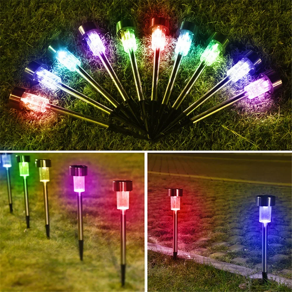 10 stk. udendørs solcellelamper havelamper soldrevet lampe lanterne landskabsbelysning sti have græsplæne havedekoration