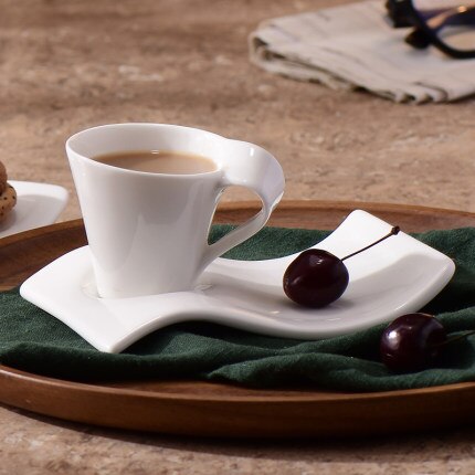 70-160ml criativo cerâmica xícara de café conjunto de copos de chá e pires caneca de leite kit com colher presente de casamento copo de água conjunto