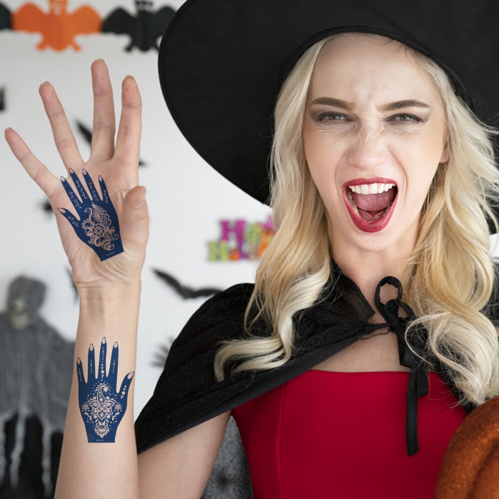 6Pcs Tatoeages Stencils Hollow Tattoos Tijdelijke Decoratieve Template Stencils Stickers Voor Gezicht