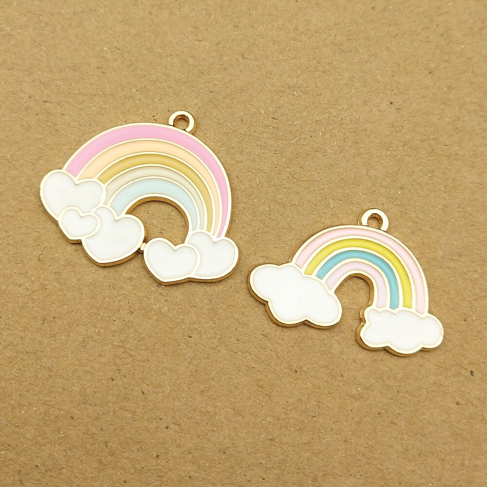 10pcs enamel rainbow charm for jewelry making and crafting earring pendant necklace bracelet charm