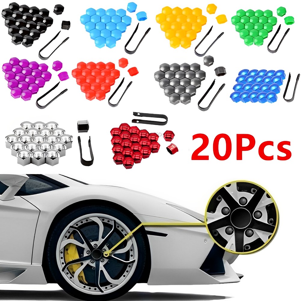 20 pezzi tappi per dadi ruota per auto copertura di protezione bulloni ruota tappi antiruggine mozzo per pneumatici auto vite dado bullone copertura decorazione esterna auto