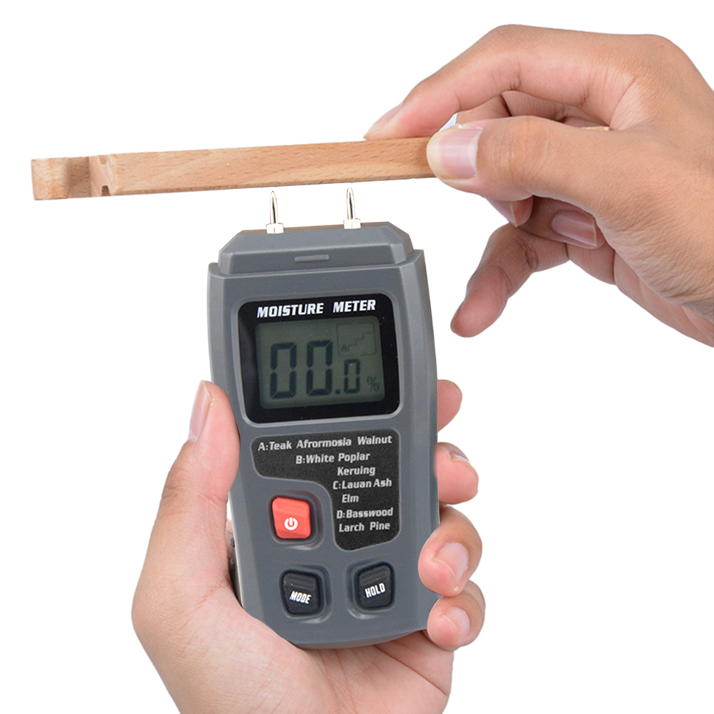 Higrómetro Digital para medir la humedad de la madera, higrómetro de dos pines con pantalla LCD, herramienta de prueba precisa de pared, 0-99.9%