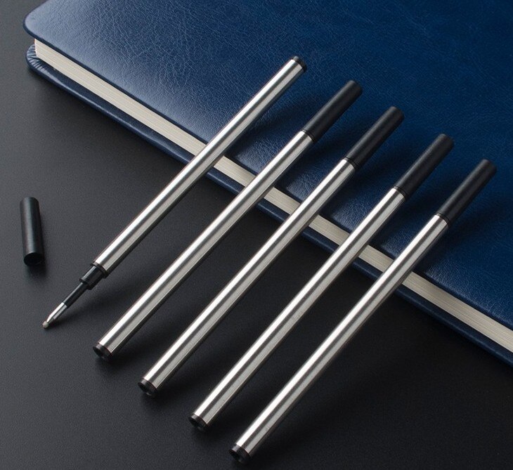 Recharge d'encre noire pour stylos à bille, 0.5MM, 10 pièces/lot, bonne ,: S