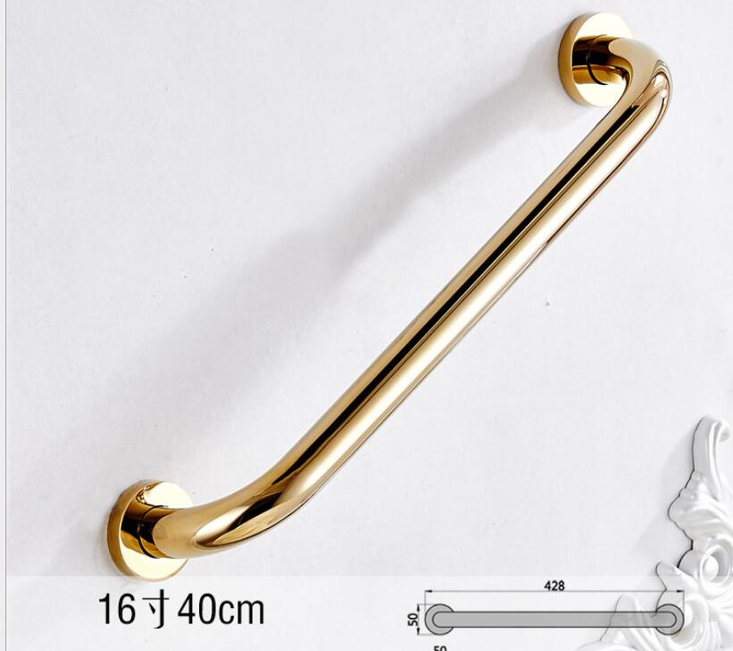 Bathroom armrest brass bathroom handle bathtub armrest handrail Grab Bar Gold Hand bar Safety bar: 40CM