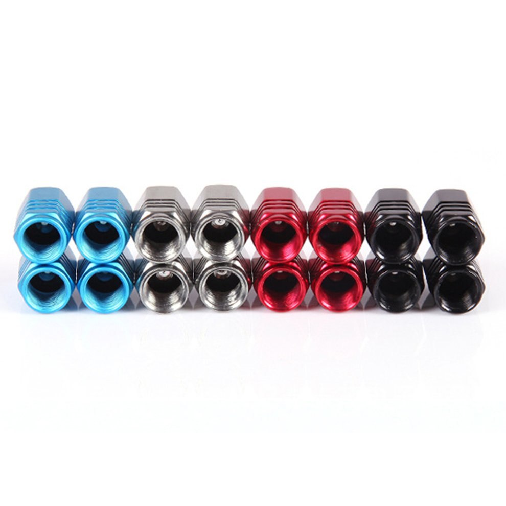 Colorida tapa de válvula de llanta de aleación de aluminio, a prueba de polvo para automóviles, válvula de rueda neumático hexagonal, tapas, accesorios decorativos para automóviles
