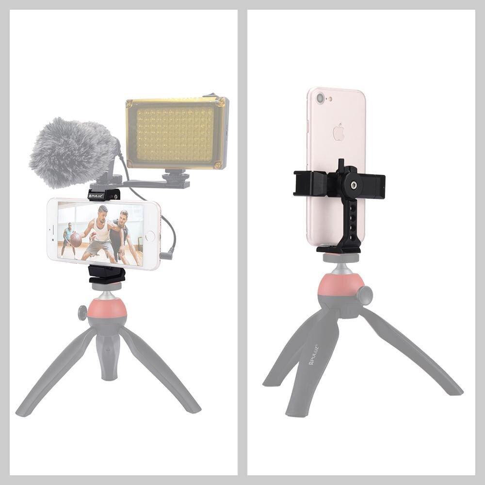 PULUZ Photo Studio Accessories 360 Degree Rotating Photography Phone Metal Clamp Holder Bracket, For iPhone, Xiaomi, Smartphones