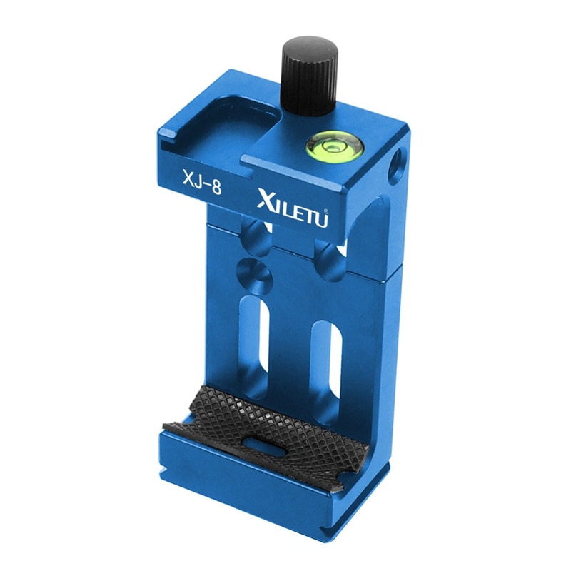 XILETU XJ-8 głowica statywu uchwyt uchwyt telefonu komórkowego klip robić telefonu latarka mikro-telefon z poziomica i uchwyt na buty zimne: niebieski