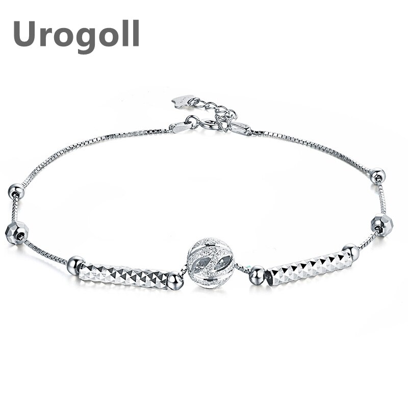 Edle Reine 925 Sterling Silber Fußkettchen Frosted Ball Fußkettchen Runde Perlen Fußkettchen Für Frauen Ankle Armband Fuß Kette Mädchen Schmuck