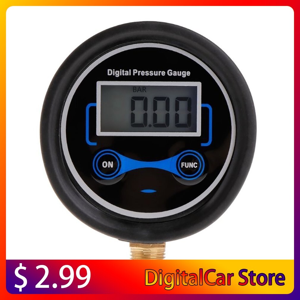 1/8NPT Digital Display Head Barometric Pressure Meter Tire Pressure Digital Pressure Gauge Pure Copper Joint