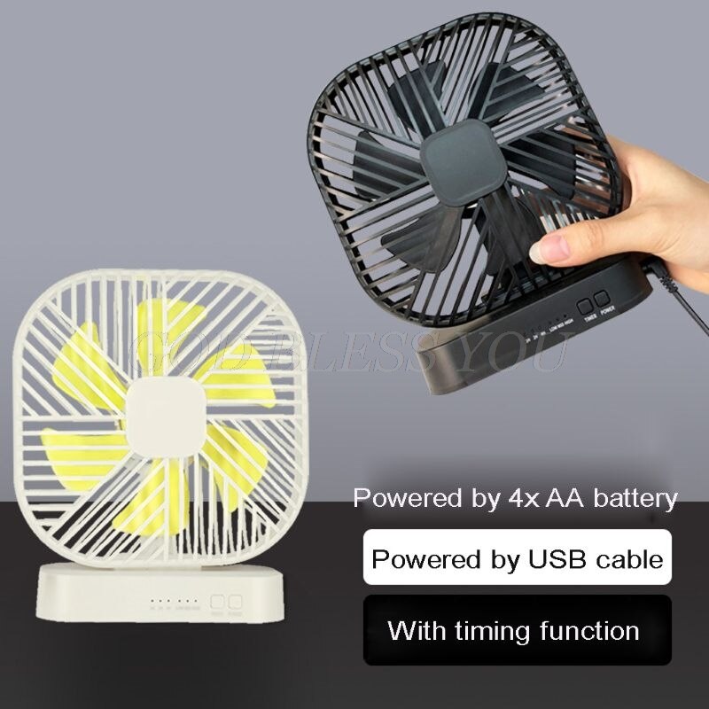 Magnetic USB Fan USB or AA Battery Powered Desk Fan with 3 Speed Timing Function