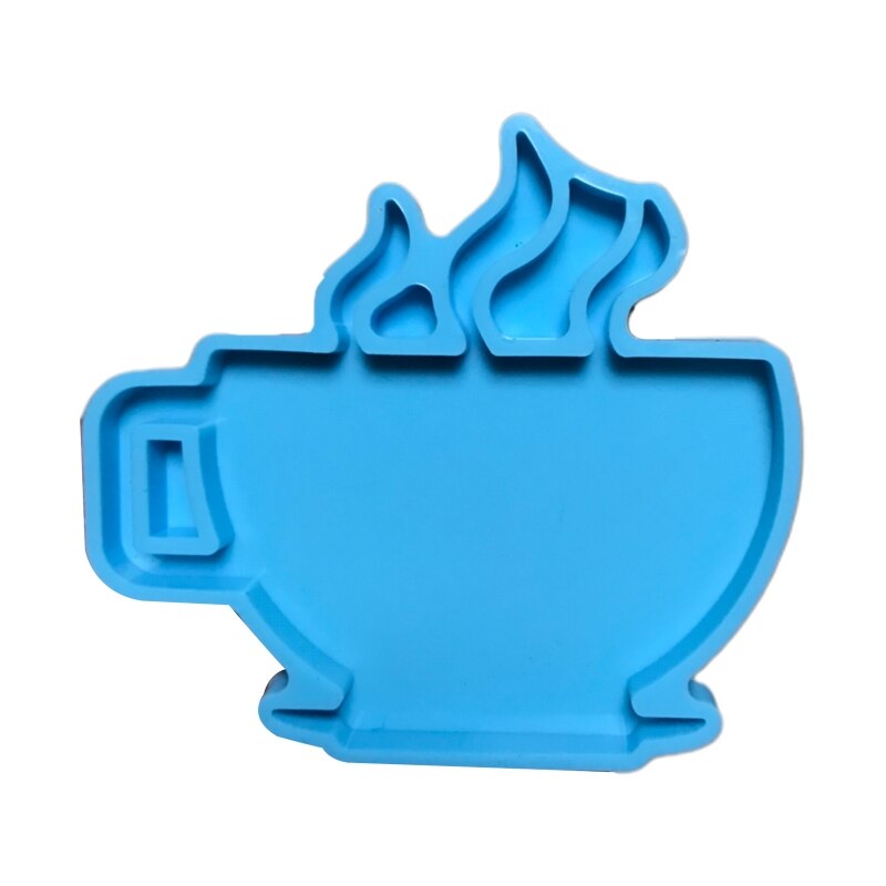 Coffee Cup Shaped Silicone Mold Keychain Epoxy Resin Casting Mould for DIY Craft: Blue