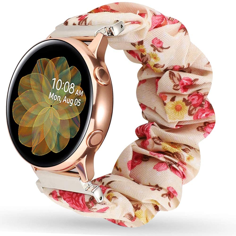 20 22mm scrunchies elastisk klokkerem for samsung galaxy watch 46mm 42mm aktive 2 huawei klokke  gt2 reimer  s3 amazfit bip: Farge 6 / 22mm