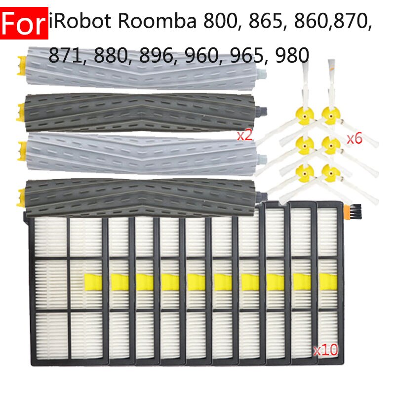 Para IROBOT Roomba 800 865 860 870 871 880 896 960 965 980 accesorios para el hogar Cepillo Lateral principal Kit de filtro Hepa Robot aspirador